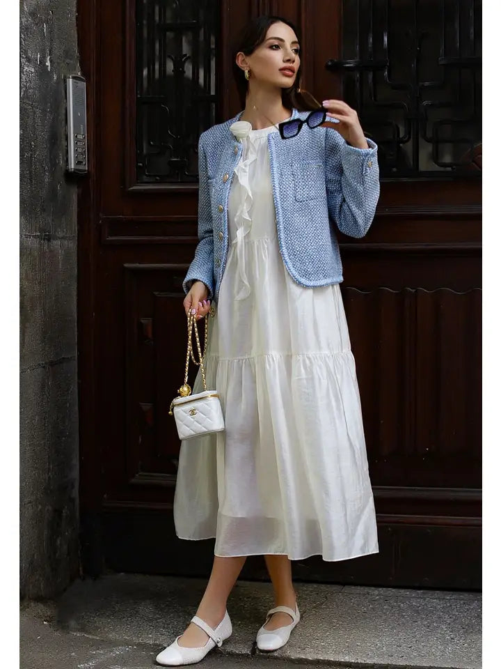 Albi Mary Jane Flat in White